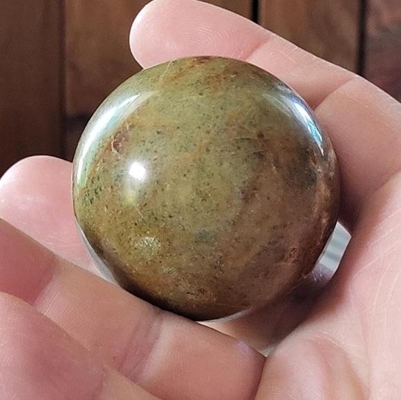 Green and Orange Stone Sphere - Picture 5 of 11